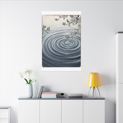 Calm Water Ripple Canvas Art - Ukiyo E Inspired Zen