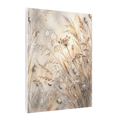 Winter Dried Flowers Watercolor Canvas Art | Warm Decor
