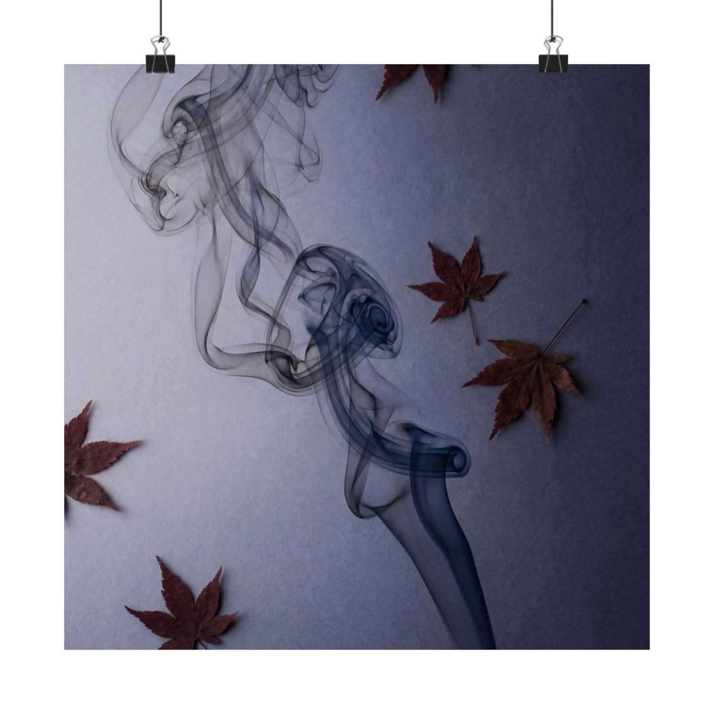 Incense Smoke Wall Art Print | Autumn Dark Japandi Moody Minimal Art