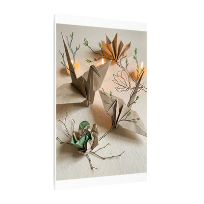 Paper Fold Spring Canvas Art | Japandi Earthy Design