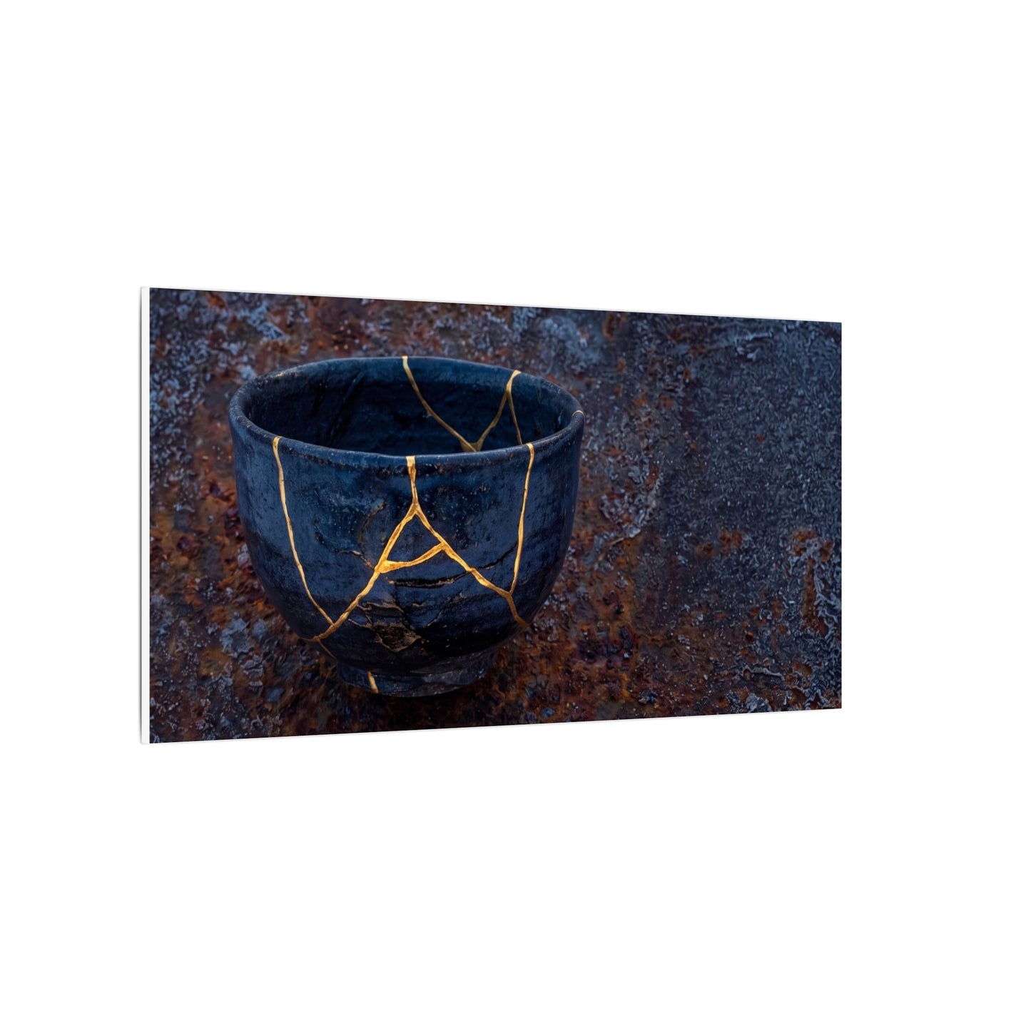 Rust Patina Winter Canvas Art | Kintsugi Healing Design