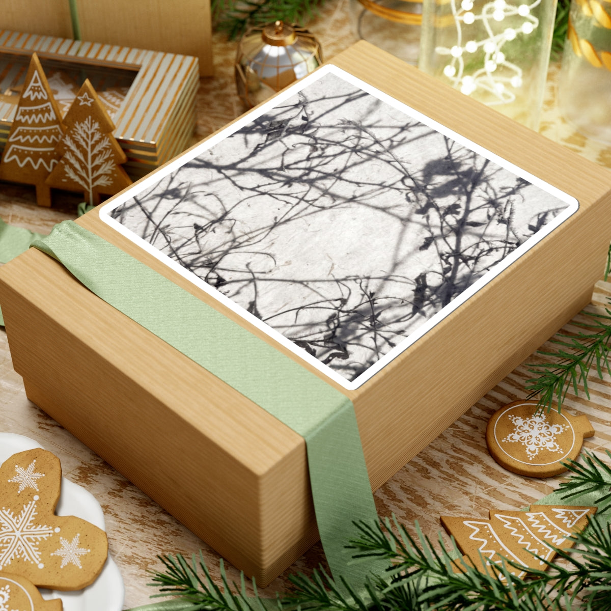Shadow Play Sticker | Winter Japandi Japanese Pattern Art