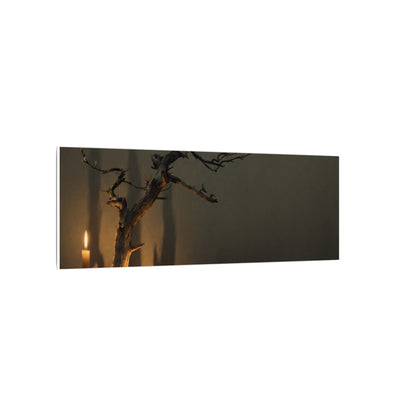 Ma Pine Tree Canvas Art - Dark Japandi Shadow Zen