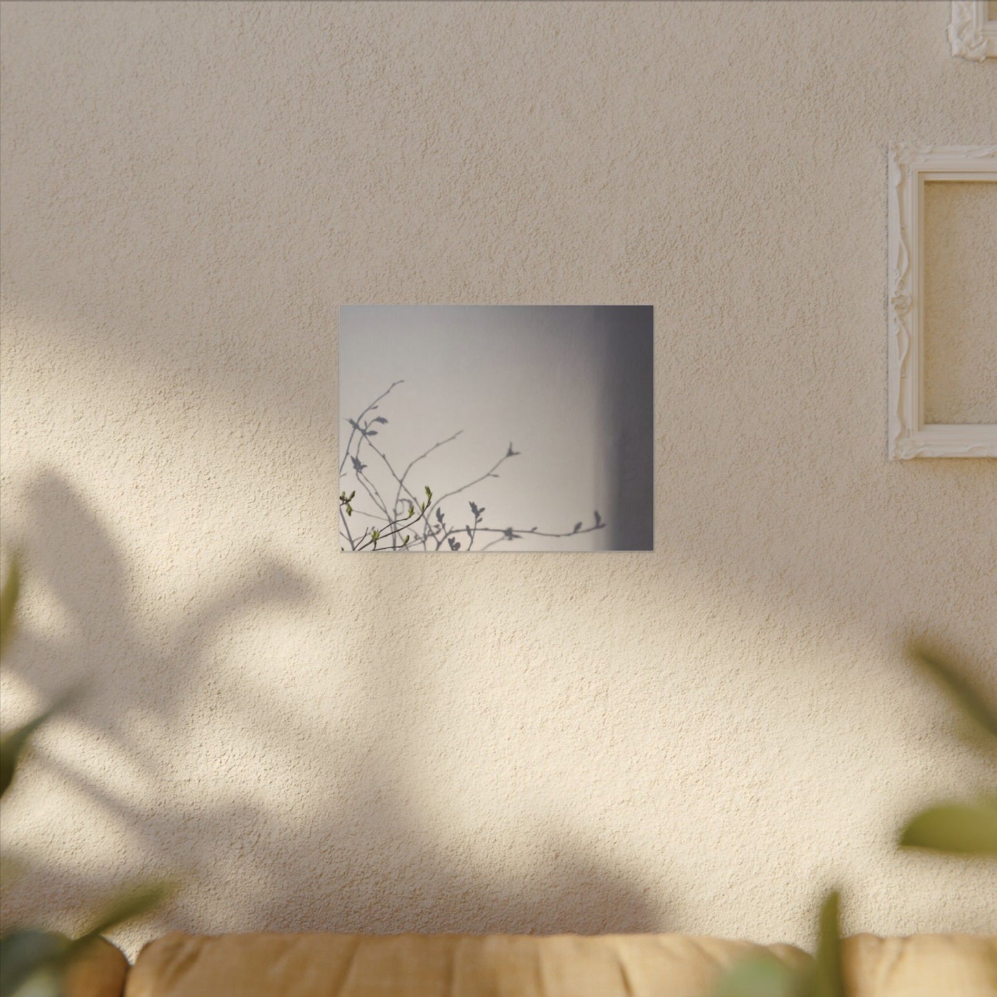 Japandi Shadow Play in Dawn | Japanese Pattern Canvas Art