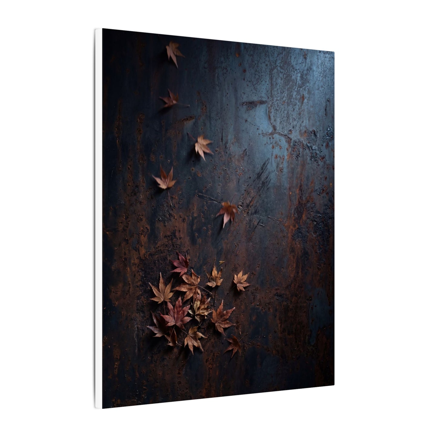 Moonlight Rust Patina Canvas Art - Dark Japandi Mono No Aware