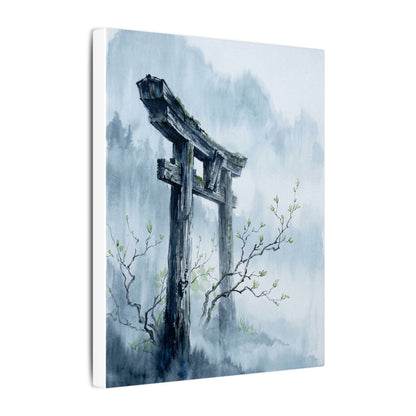 Torii Gate Canvas Art | Spring Zen Sumi E Art