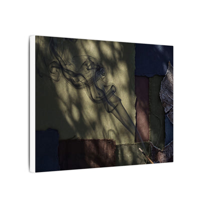 Ma Incense Smoke Canvas Art - Dark Japandi Dark Texture