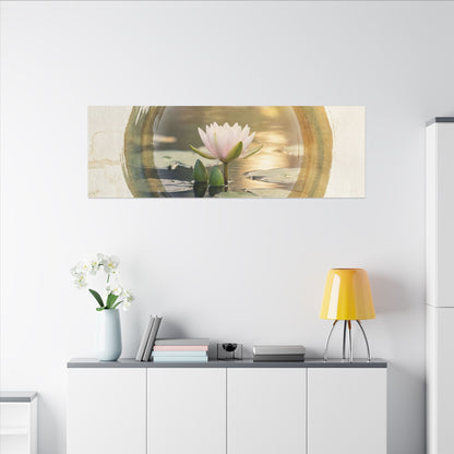 Peaceful Lotus Flower Canvas Art - Enso Zen
