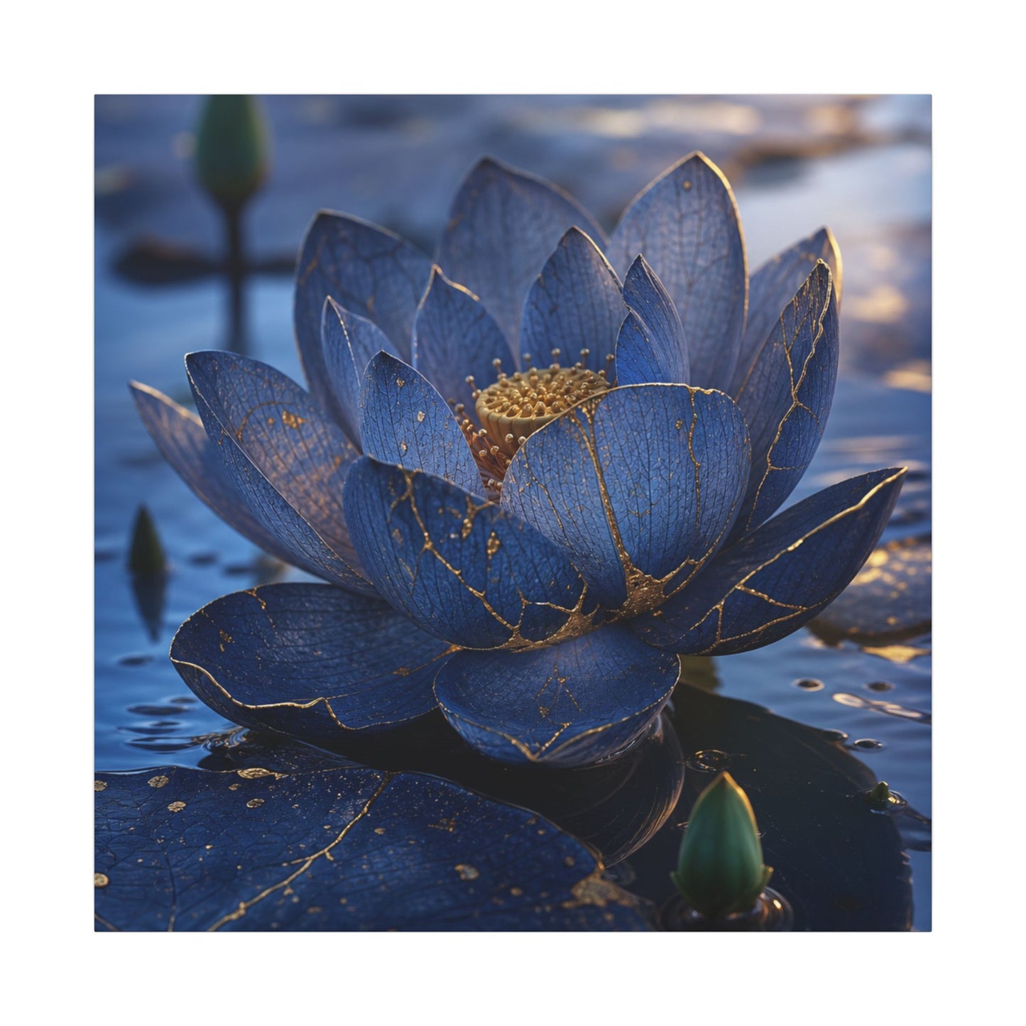 Kintsugi Lotus Flower in Dawn | Broken Beauty Canvas Art