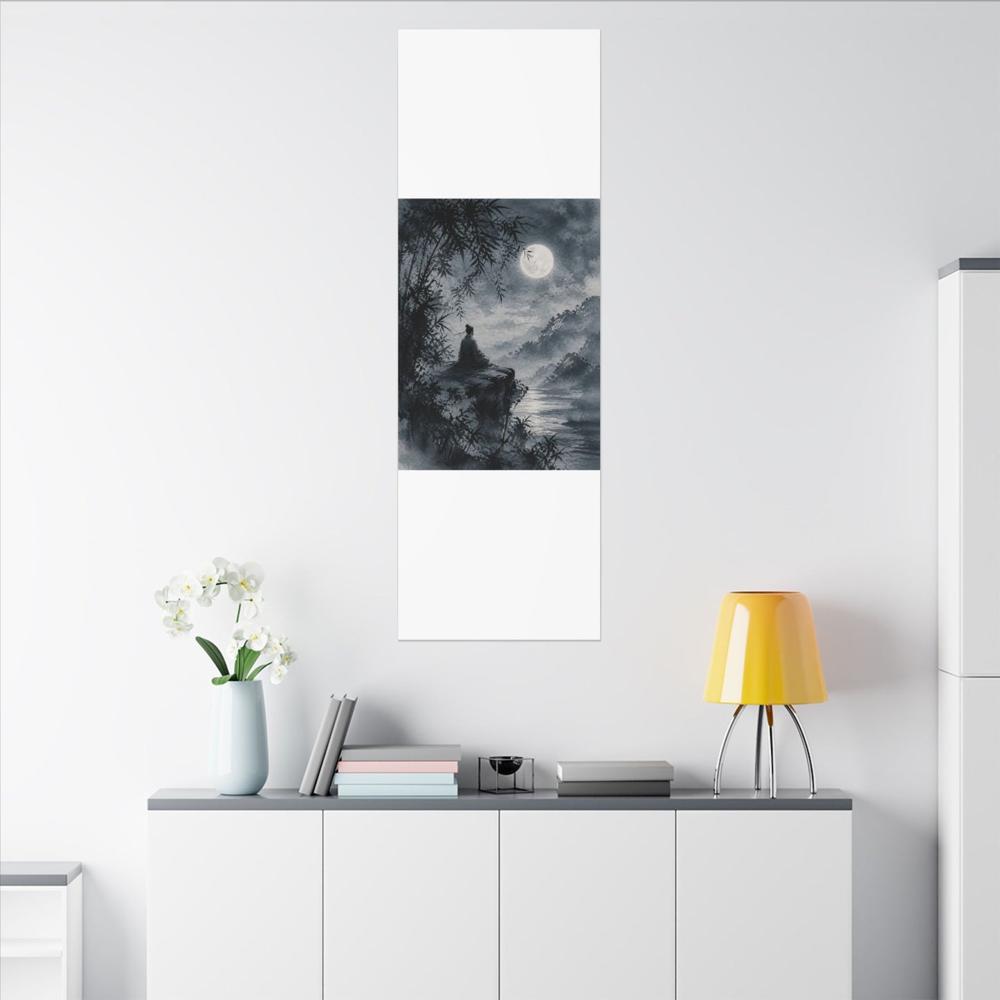 Ink Brushstroke Sumi E Canvas Art | Serene Zen Art