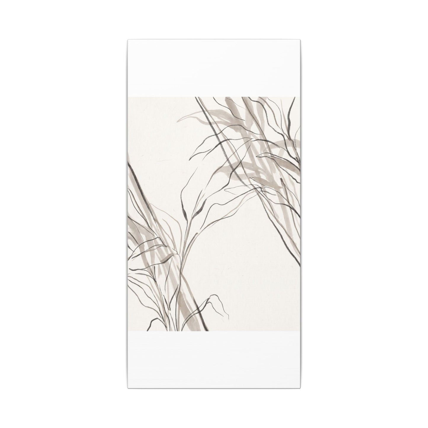 Neutral Shoji Screen Canvas Art - Minimal Line Japandi