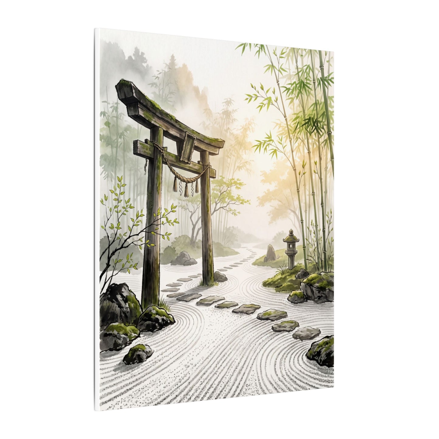 Peaceful Torii Gate Canvas Art - Karesansui Zen