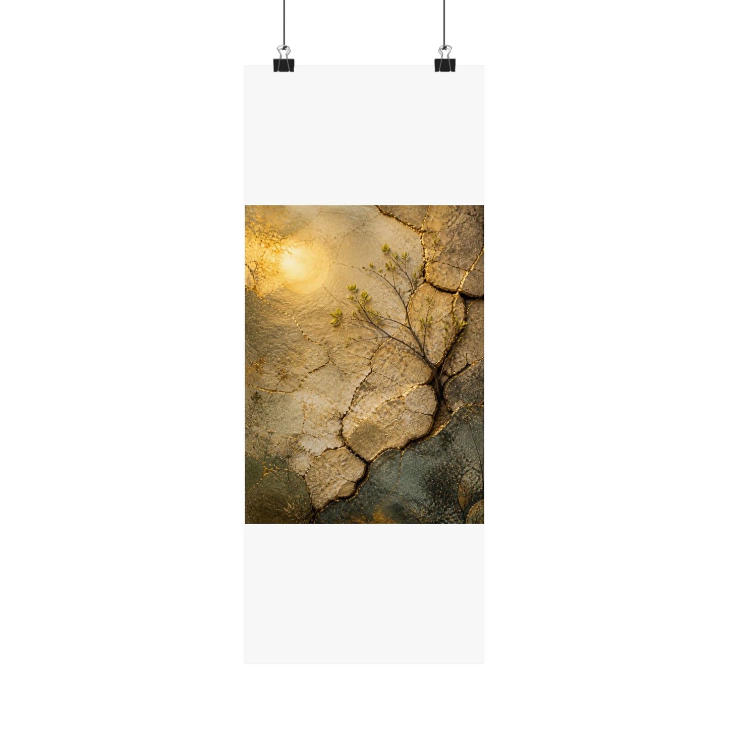 Cracked Earth Texture Wall Art Print | Earthy Japandi Art