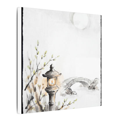 Moonlit Garden Spring Canvas Art | Zen Contemplative Design