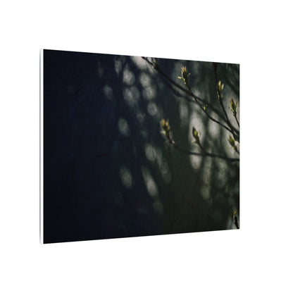 Dark Japandi Shoji Screen in Dappled | Moody Minimal Canvas Art