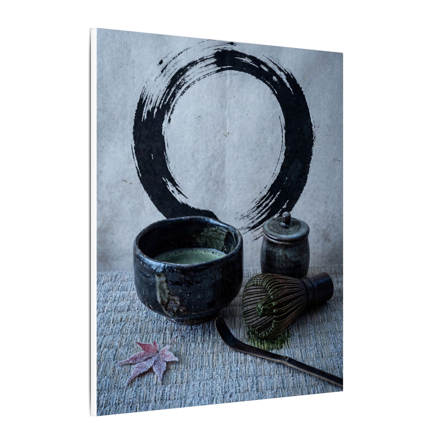 Tea Ceremony Canvas Art | Winter Zen Enso Art