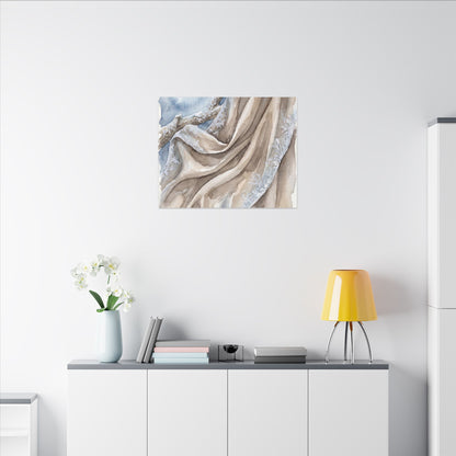 Silk Drape Winter Canvas Art | Japandi Cozy Design