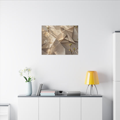 Golden Hour Paper Fold Canvas Art - Japandi Fukinsei