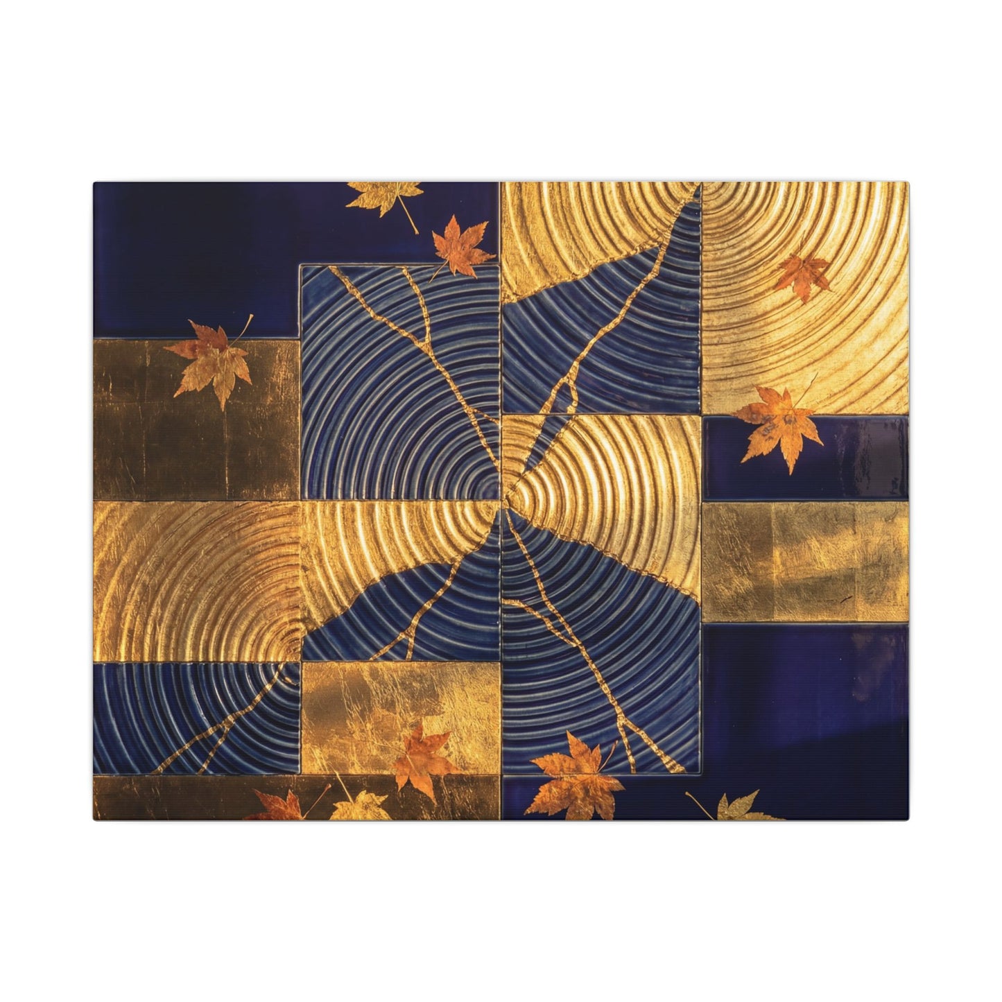 Autumn Water Ripple Crackle Gold Canvas Art | Artful Decor Art Print