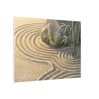 Rock Garden Winter Canvas Art | Zen Peaceful Design