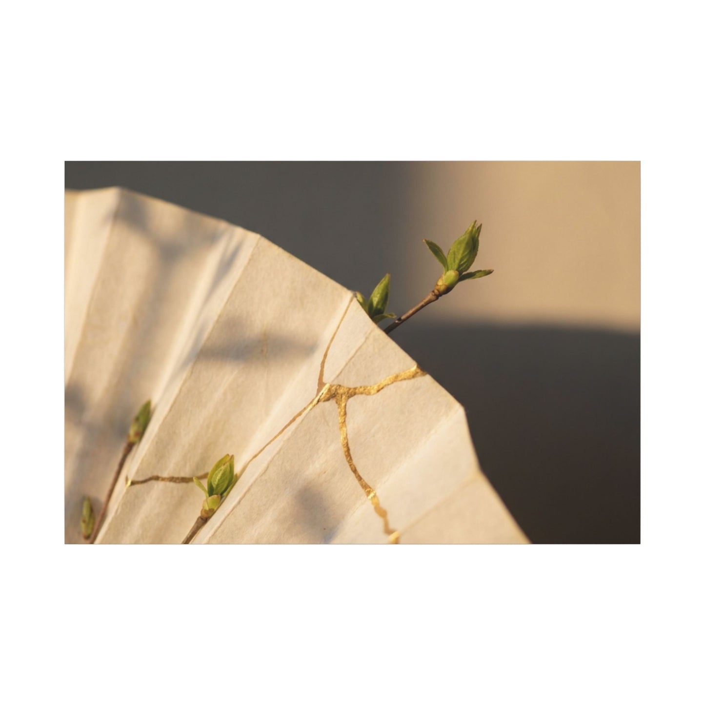 Paper Fold Gold Vein Canvas Art | Healing Kintsugi Art