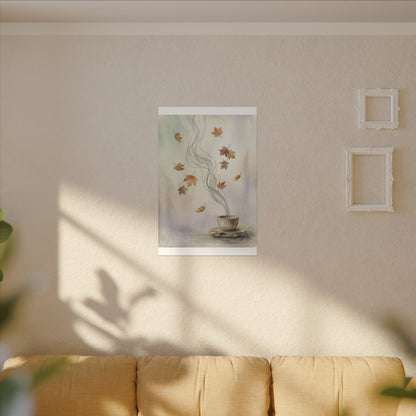 Incense Smoke Canvas Art | Autumn Japandi Watercolor Art