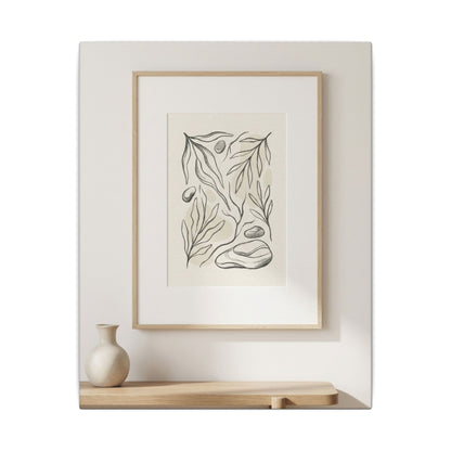 Japandi Charcoal Canvas Art