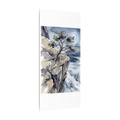 Pine Tree Canvas Art | Winter Japandi Watercolor Art
