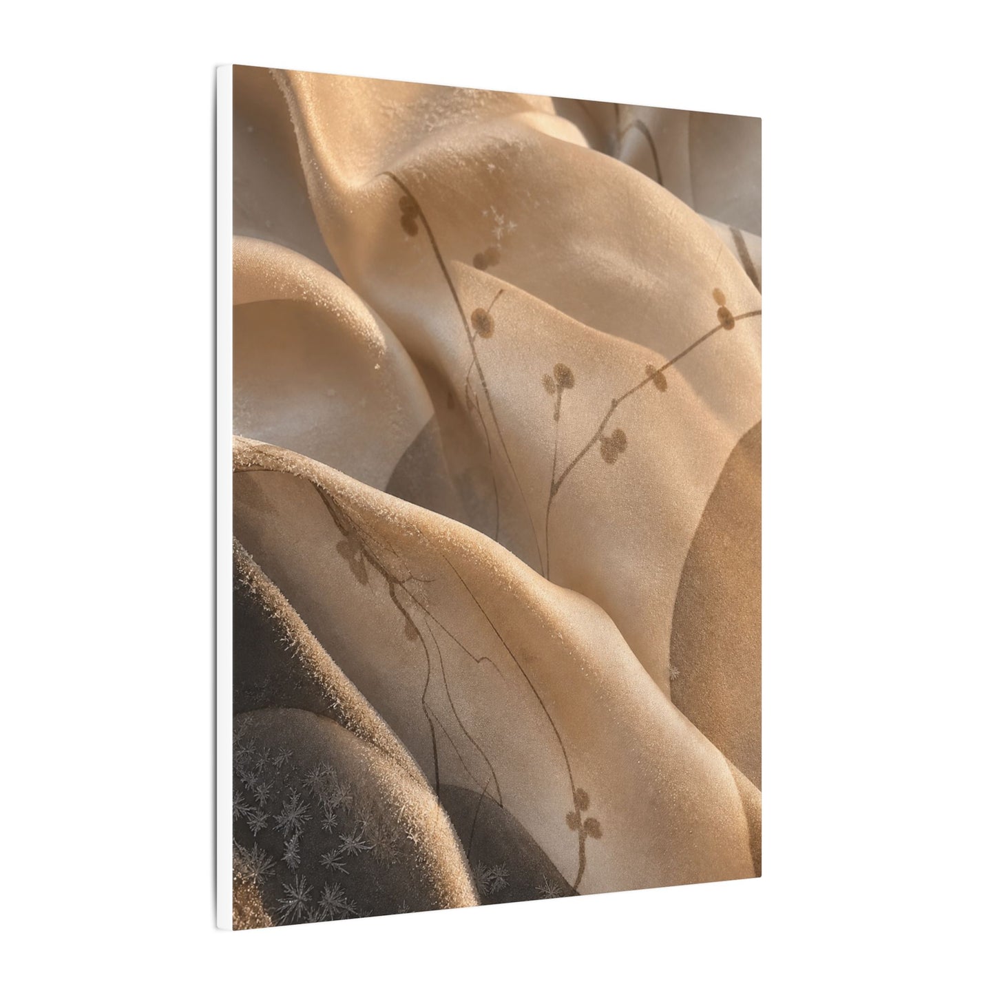 Japandi Silk Drape in Golden Hour | Japanese Pattern Canvas Art