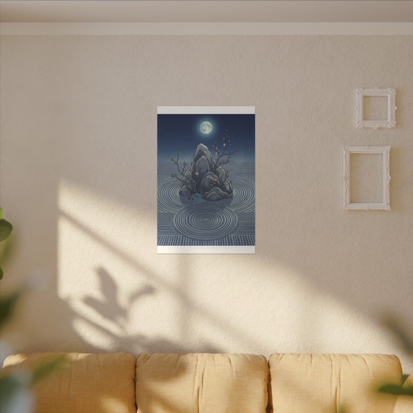 Spring Rock Garden Ukiyo E Inspired Canvas Art | Tranquil Decor