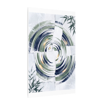 Winter Water Ripple Sumi E Canvas Art | Peaceful Decor