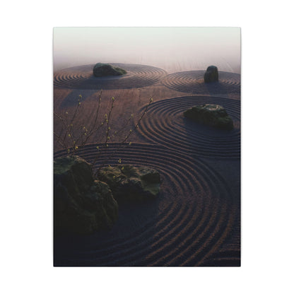 Spring Rock Garden Shadow Zen Canvas Art | Luxurious Decor