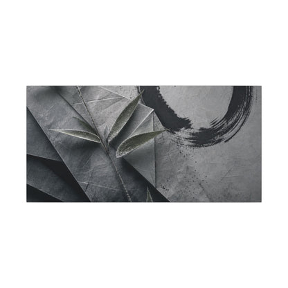 Winter Paper Fold Enso Canvas Art | Serene Decor