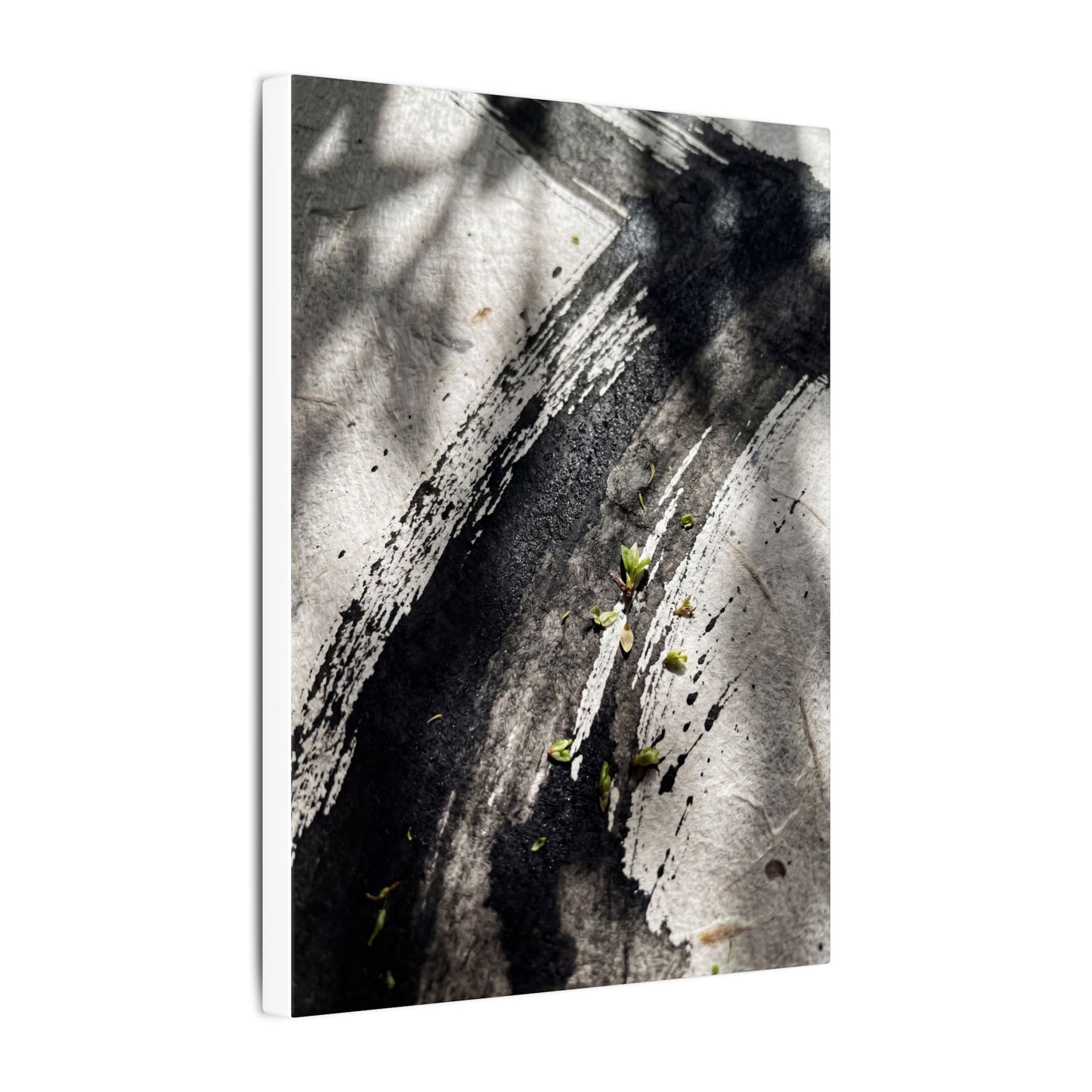 Ink Brushstroke Canvas Art | Spring Dark Japandi Moody Minimal Art