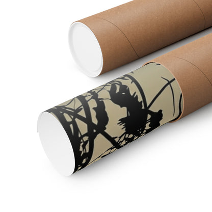 Golden Hour Shadow Play Wall Art Print - Japandi Mono No Aware