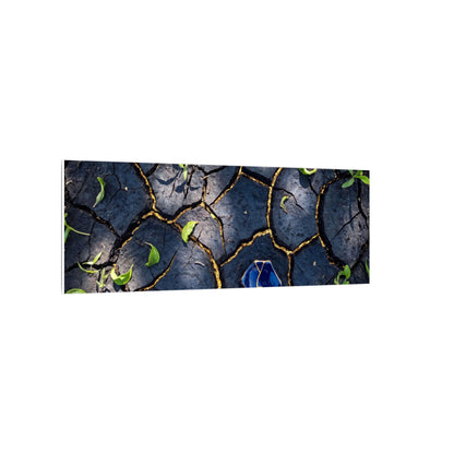 Cracked Earth Canvas Art | Spring Dark Japandi Moody Minimal Art
