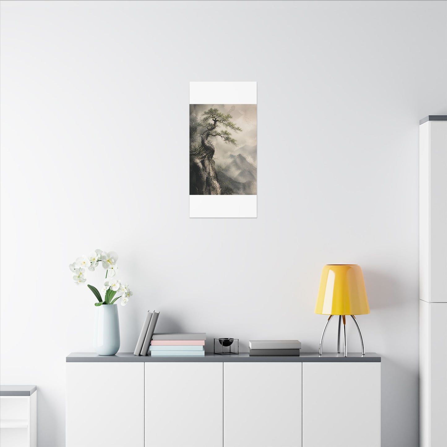 Spring Pine Tree Watercolor Canvas Art | Warm Decor