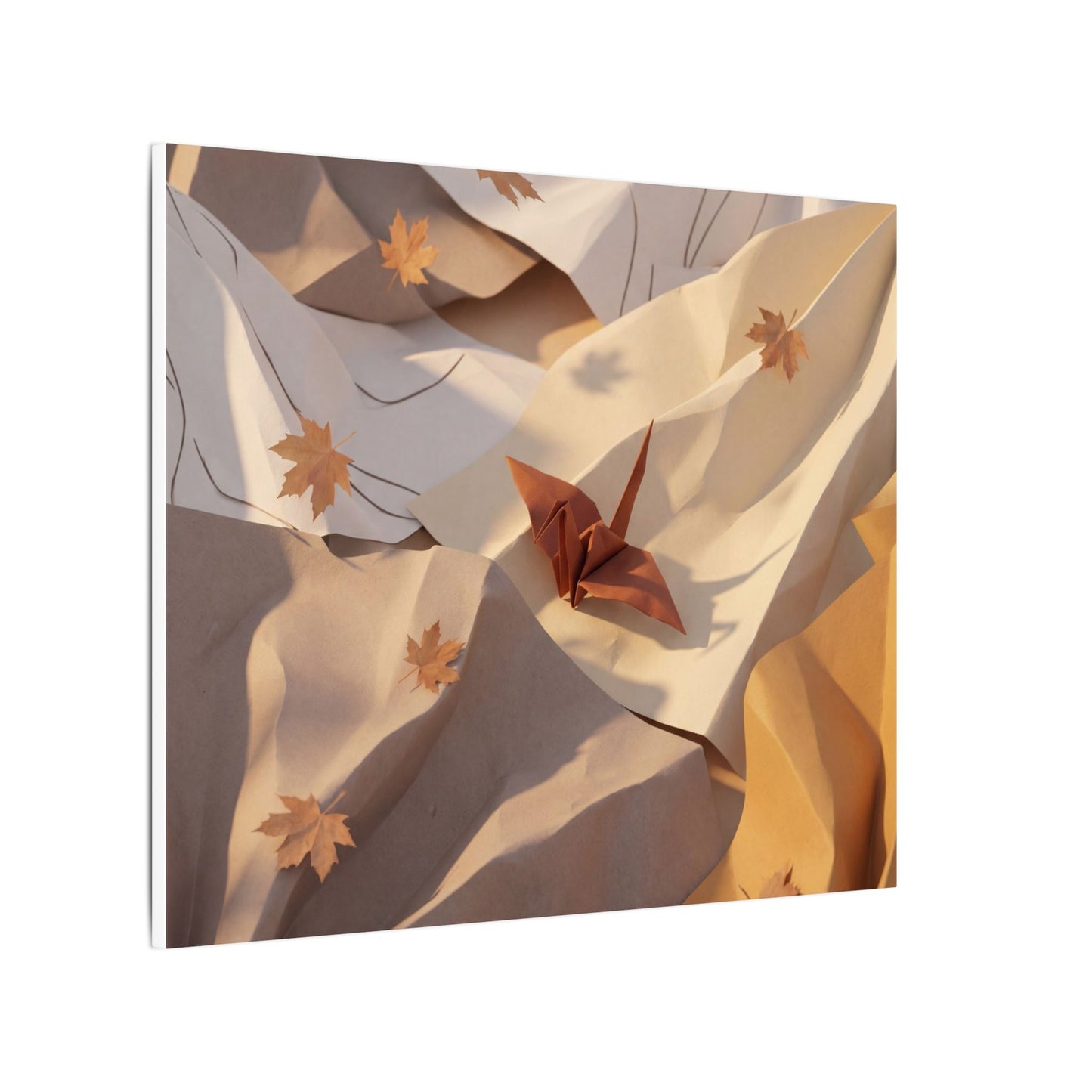 Autumn Paper Fold Minimal Line Canvas Art | Cozy Decor