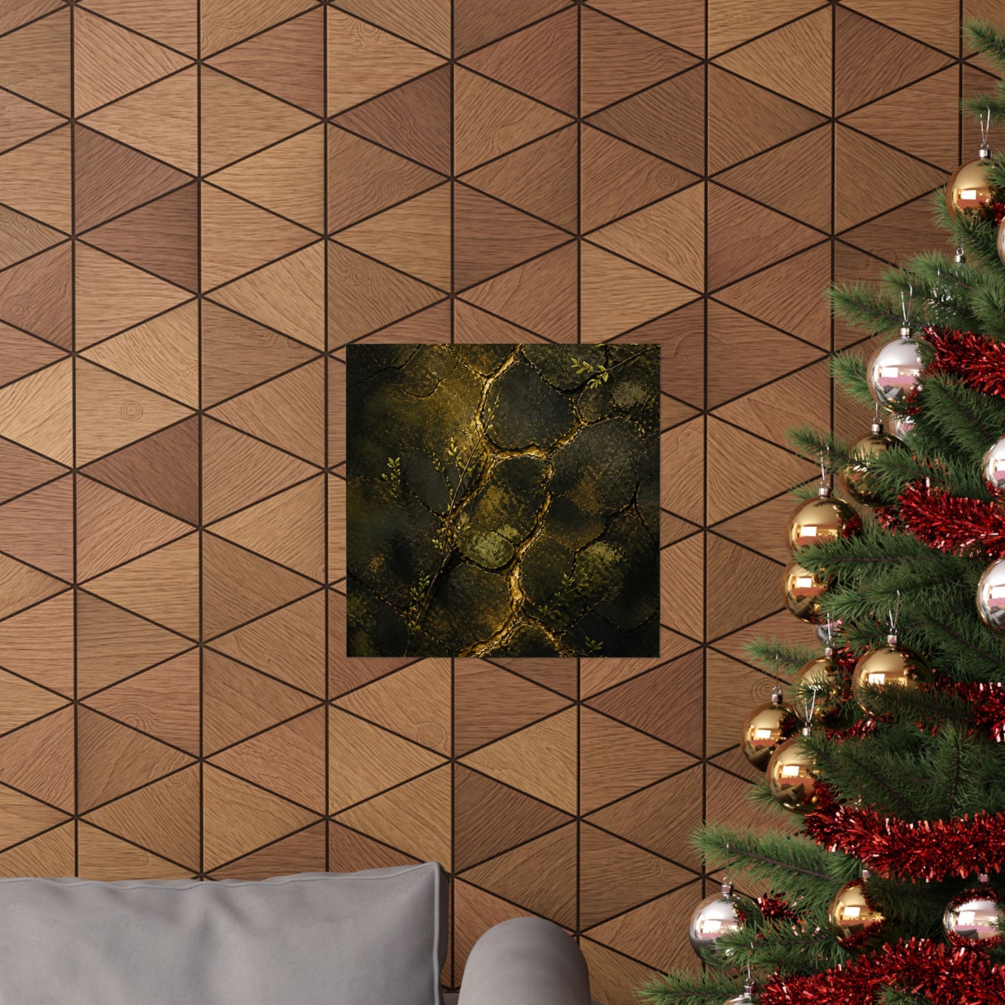 Cracked Earth Dark Texture Wall Art Print | Sophisticated Dark Japandi Art
