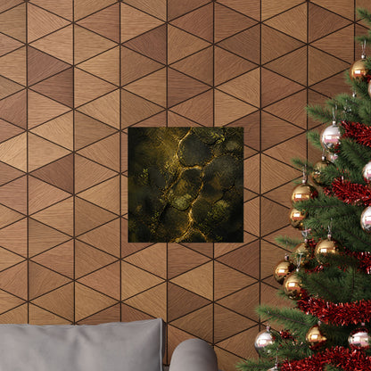 Cracked Earth Dark Texture Wall Art Print | Sophisticated Dark Japandi Art