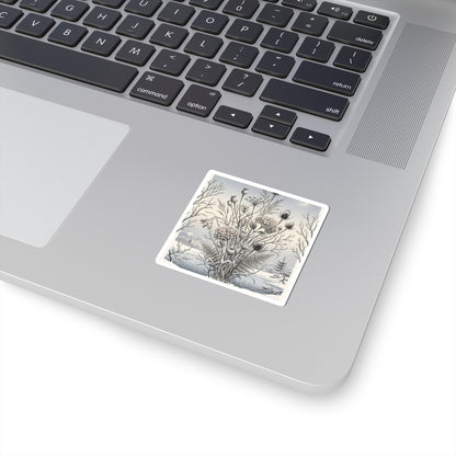 Seijaku Dried Flowers Sticker - Zen Ukiyo E Inspired