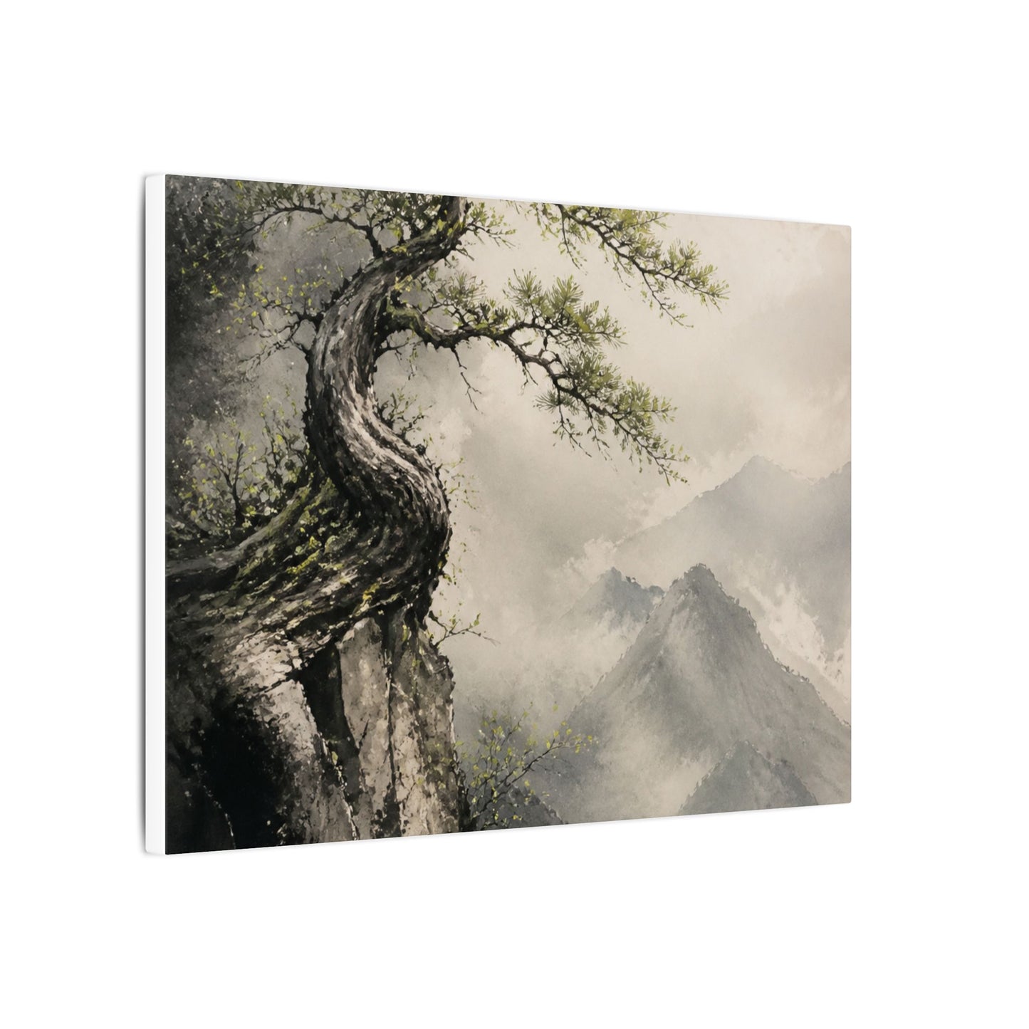 Spring Pine Tree Watercolor Canvas Art | Warm Decor