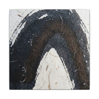 Moody Ink Brushstroke Canvas Art - Moody Minimal Dark Japandi
