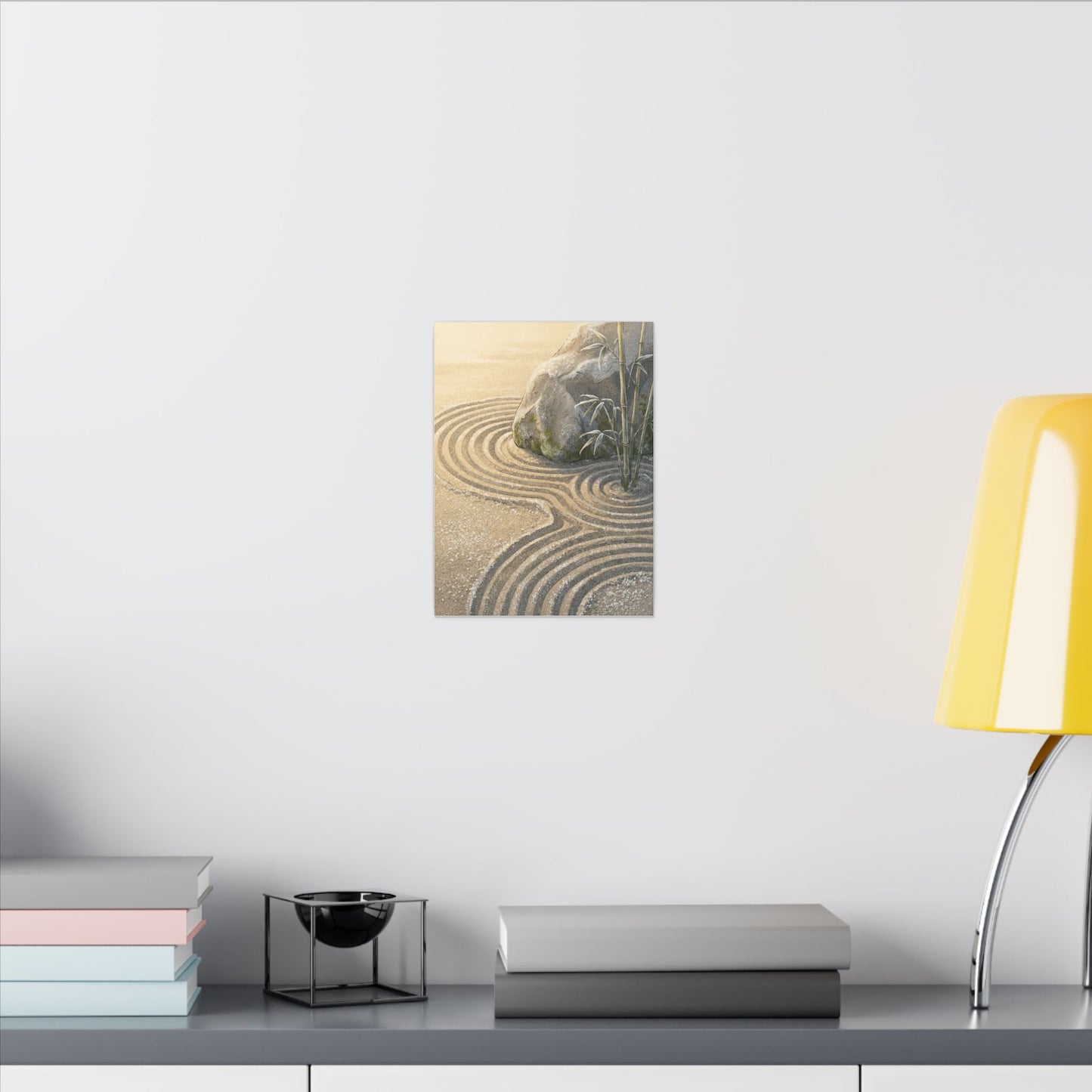 Rock Garden Winter Canvas Art | Zen Peaceful Design