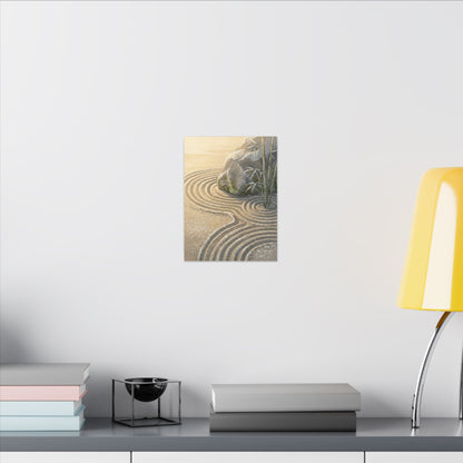 Rock Garden Winter Canvas Art | Zen Peaceful Design