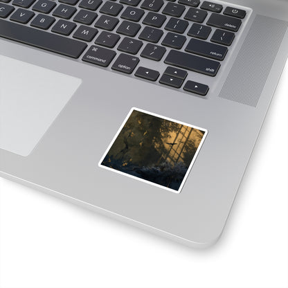 Bold Shadow Play Sticker - Charcoal Ink Dark Japandi