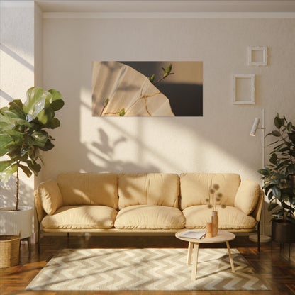 Paper Fold Gold Vein Canvas Art | Healing Kintsugi Art