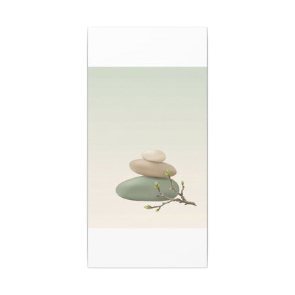 Dawn River Stones Canvas Art - Japandi Fukinsei