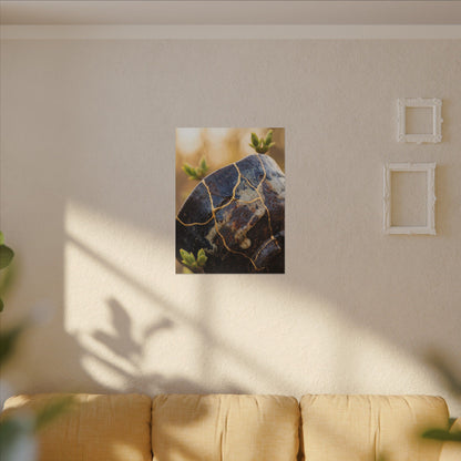 Fukinsei Rust Patina Canvas Art - Kintsugi Gold Repair