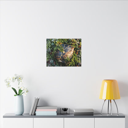 Artful Moss Close Up Canvas Art - Gold Repair Kintsugi